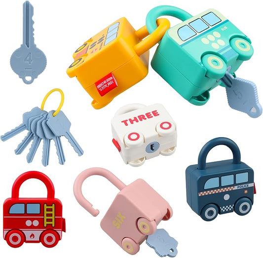 Montessori Educational Toys Learning Games Busy Board - Toddler Car Activities - Sensory Fine Motor Skills Developmental Toys - Birthday for Boys Girls