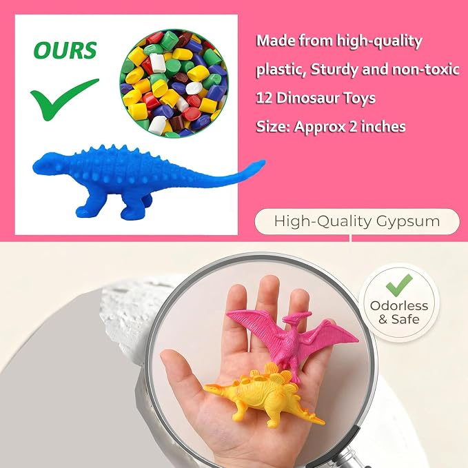 Dino Eggs Dig Kit, 36 Pack Dinosaur Eggs Excavation Science Experiments Kits for Kids 4-12, Dinosaur Toys for 3 4 5 6 7 8 9 10 Year Old Boys Girls
