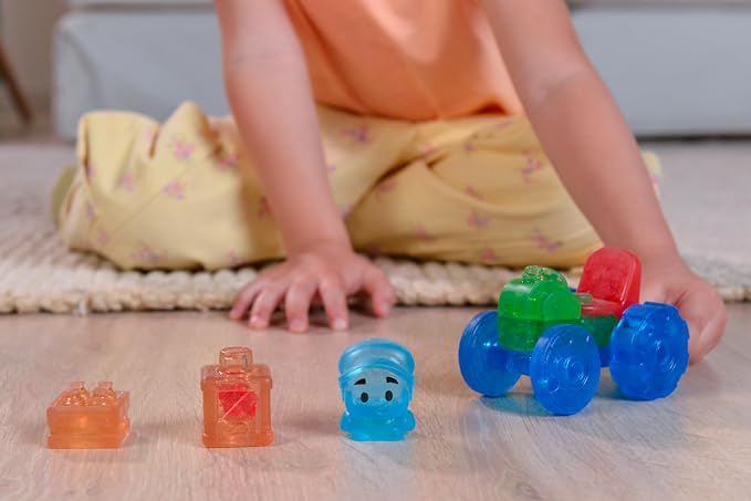 Jelly Blox Tractor Set Includes 12 Pieces Toddler/Preschool Building Blocks | Kids Can Squeeze, Stretch, Squish | MESH ACCREDITED | Safety Tested & Ouch-Free | Sensory Play Toy for Ages 2+