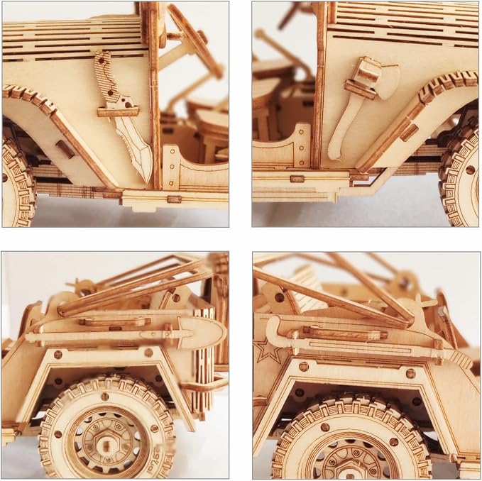 3D Wooden Off-Road Vehicle Puzzle, Wood Crafts DIY Assembly Mechanical SUV Model Kits, Wooden STEM Brain Teaser Puzzle, Christmas Birthday Gifts 3D Puzzle for Adults & Teens