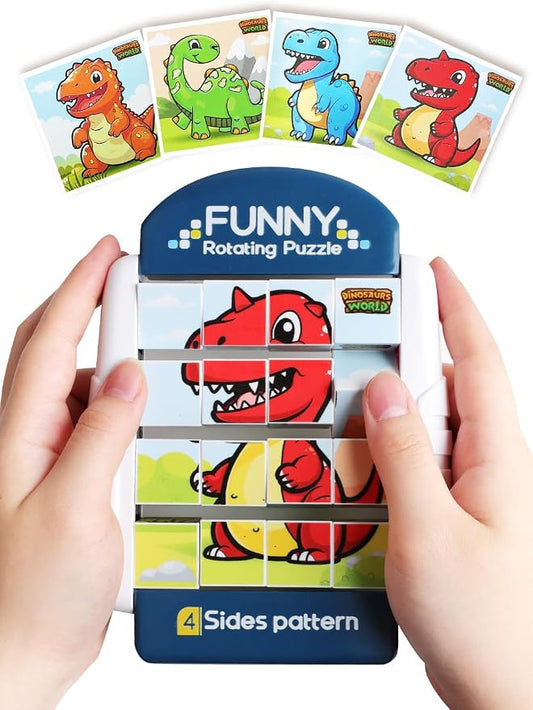 16-Piece Rotating Puzzles for Kids 4-6, Toddlers Puzzles 3+, Road Trip, Airplane Activities Game, Travel Toys - Brain Teaser, Fine Motor Skills, Birthday Gifts Boys & Girls
