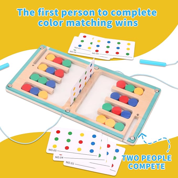 Color Matching Puzzle Toys, Montessori Brain Teasers Game for Kids, Road Trip Toys for Boys & Girls, Handheld Games for Travel, Ideal Christmas, Birthday Gifts