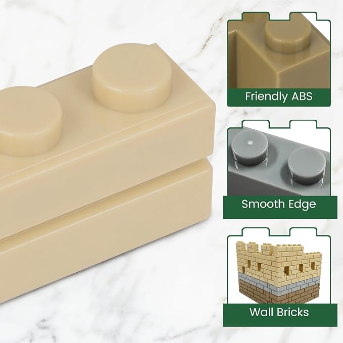 Masonry Profile Building Bricks Set, Building Blocks Includes Medium Building Brick Parts, Base Plate, Tall Streetlamp and Prickly Bushes Compatible with Major Brands Classic