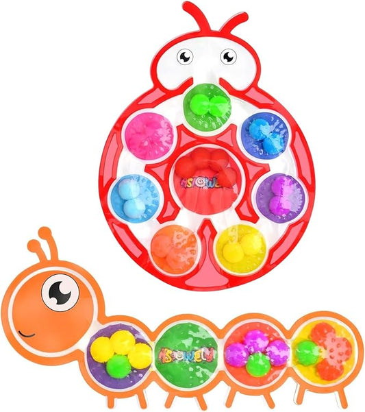 2Pcs Color Sorting Sensory Toys for Kids with Autism Toddler Toys for Airplane Travel Road Trip Preschool Montessori Toys Fine Motor Skills Easter Basket Stuffers Gifts for Kids Boys Girls