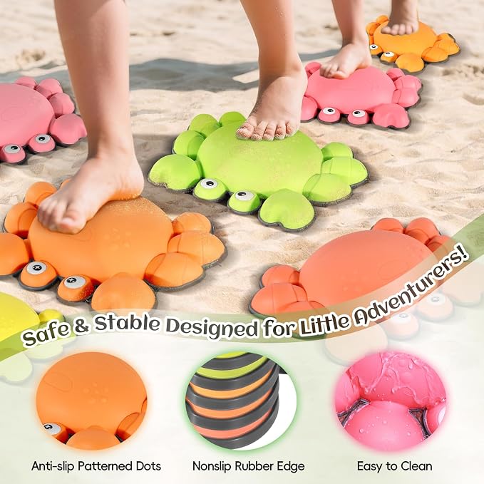 TOPNEW Stepping Stones for Kids, Non-Slip Balance Stepping Stones for Promoting Children's Coordination Skills, Toddler Stepping Stones Obstacle Course for Kids Age 3 4 5 6 7+