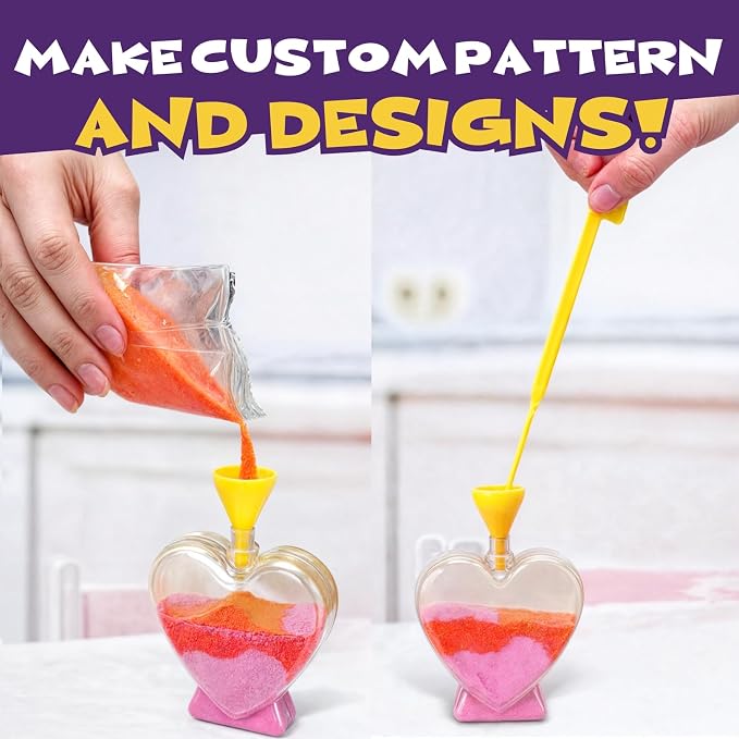 Liberty Imports Sand Art Kits for Kids - Create Your Own Colored Sand Art, Includes Bottles, Funnels, Sticks, Bags of Sand for Arts and Crafts, Schools, Birthday Party Favors Bulk (12 Pack)