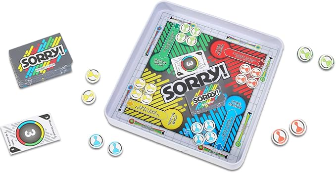 Hasbro Gaming Magnetic Game Travel Set for Kids - Bundle with 4 Travel Games in Tin Featuring Connect 4, Sorry, Trouble, Guess Who Plus Stickers | Travel Games for Kids 8-12