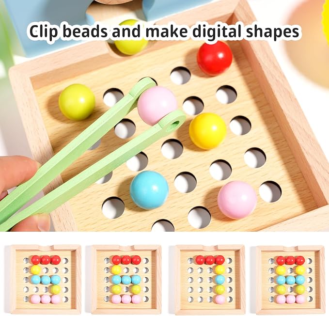 9.6" Wooden Gumball Machine For Kids Learning Color Sorting & Counting Toy | Toddler Preschool Learning Activities Toy for Kids Ages 3-5, Wood Preschool Learning Fine Motor Skills Game Toys