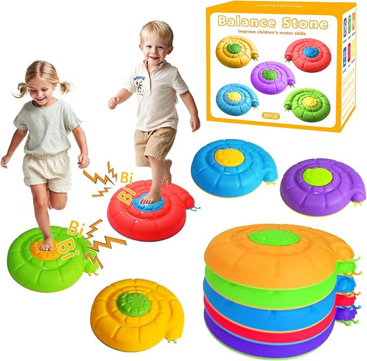 Stepping Stones for Kids, 5 PCS Non-Slip Sensory Stepping Stones for Toddlers 1-3 with Sound to Promote Kid's Balance and Coordination Skills Indoor or Outdoor, Gifts for Toddlers