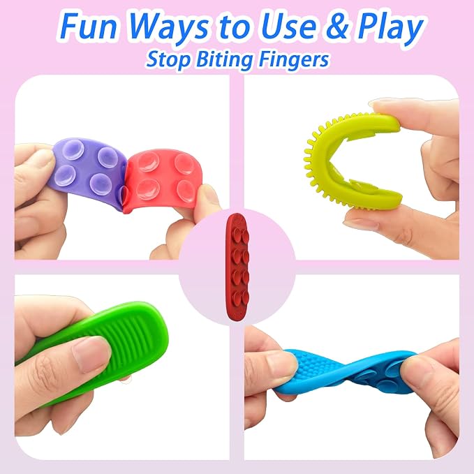Fidget Toys Worry Stones & Calm Strips - 8 Pack Sensory Toys for Kids with Autism, Quiet Fidgets for Classroom Treasure Box Prize, Texture Suction Toys for Autistic Kids 5-7 8-12