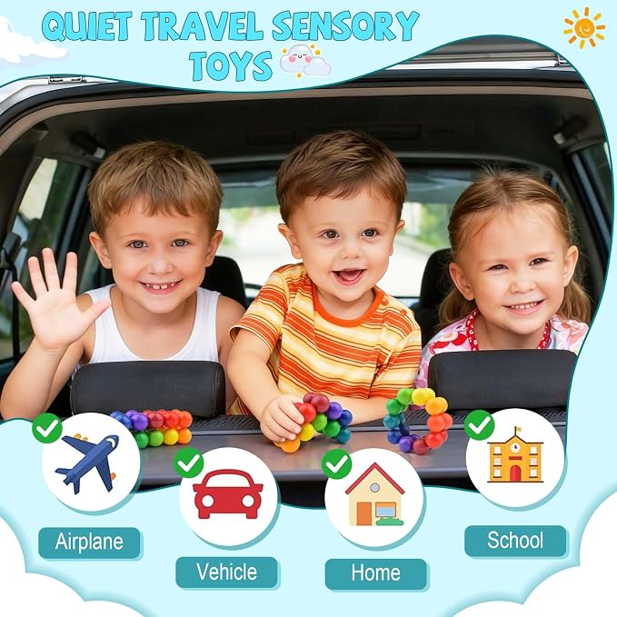Yrissmiss 4PCS Autism Sensory Toys for Autistic Children, Quiet Fidget Toys for Adults & Kids Ages 3-5 Easter Basket Stuffers Gifts for Kids Boys Girls