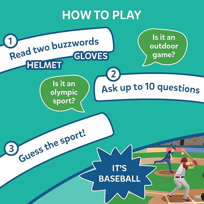 Skillmatics Guess in 10 Trivia Card Game – Sports, Gift for Boys & Girls | Educational Trivia Cards, Family Game Night, Travel Toy, Board Game, Screen-Free Fun, Kids Ages 6, 7, 8, 9 and Up