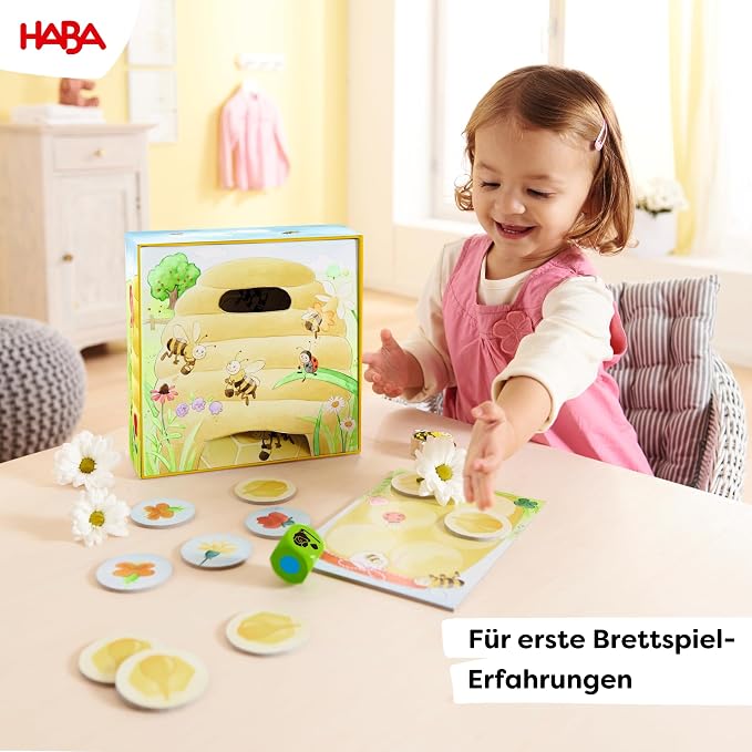 HABA My Very First Games Hanna Honeybee - 2 Cooperative Color Die Games Ages 2+ (German Box)