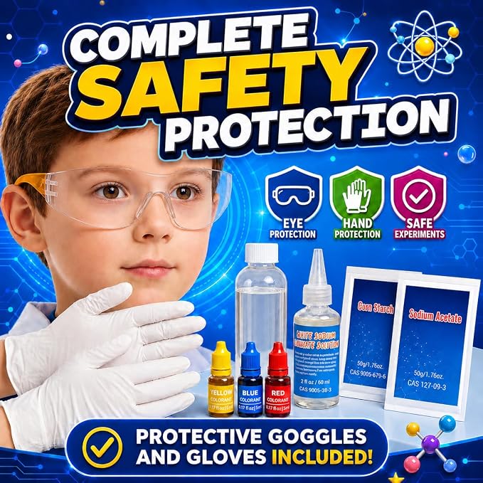 Science Experiment Kit for Kids 6-12, STEM Chemistry Set with Volcano | 130+ science activities with volcano eruption, crystal growing, slime making and lab experiments, STEM gifts for boys & girls