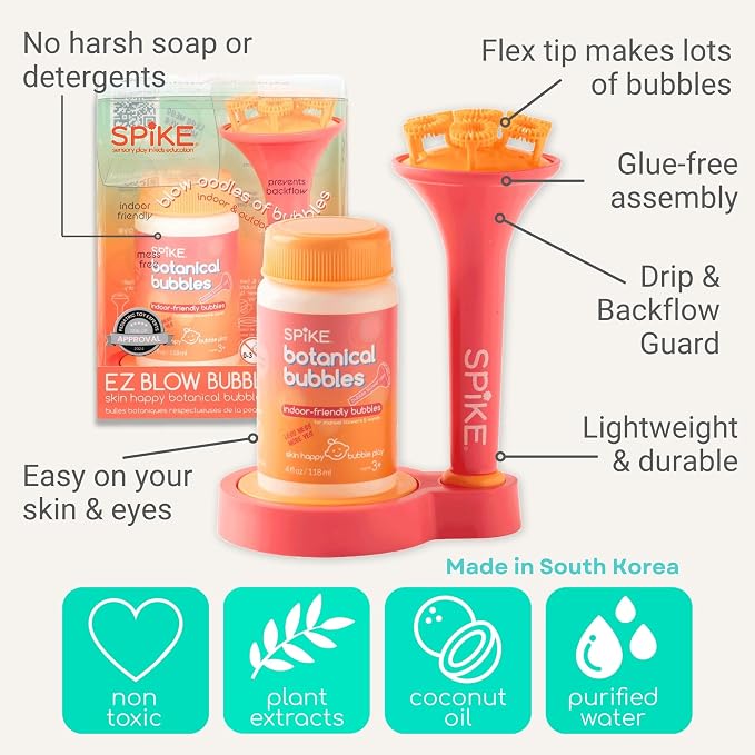 Innobaby Spike Bubble Blower w/Mess Free Botanical Bubbles & Tray - Pink