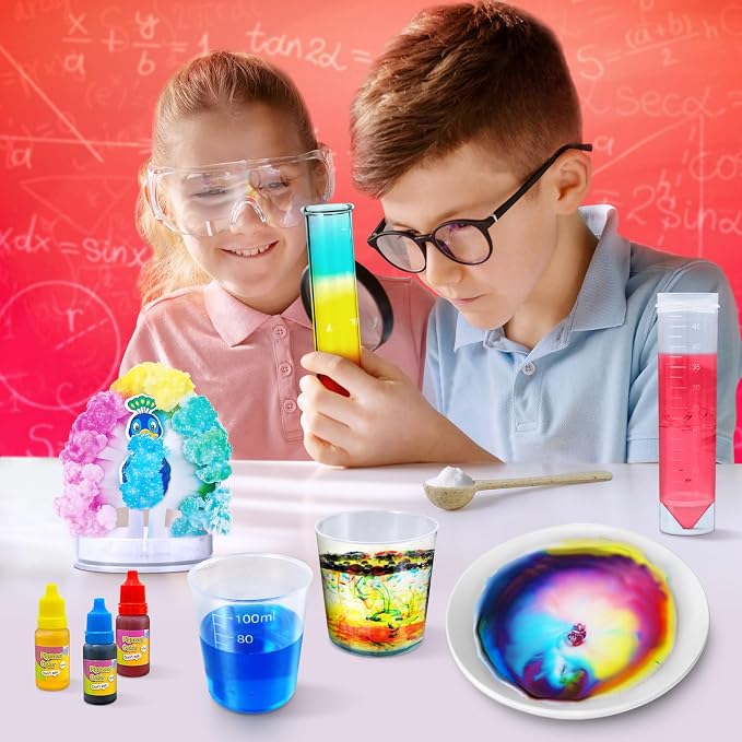 UNGLINGA 40+ Experiments Science Kit for Kids Chemistry Set STEM Toy | Reaction, Magic, Fun, Educational Toy Gift Idea, for Boys and Girls Birthday, Christmas, S.T.E.M Scientist Learing Toy
