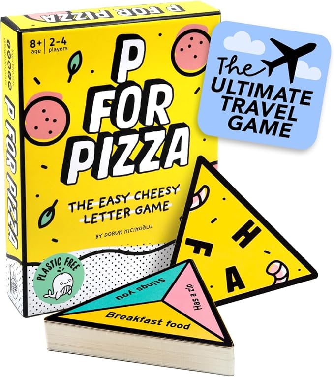Big Potato P for Pizza Board Game: Build a Giant Pizza Before Anyone Else Family Travel Game Great for Adults and Kids | Perfect for Holidays and Camping