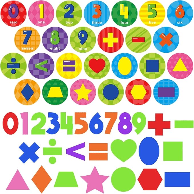 Cinrobiye 24 Pcs Math Stampers Party Favor Set, Cute Educational Math Stamps for Kids Classroom Rewards, Birthday Party Supplies, Carnival Prizes, Goody Bag Fillers, School Learning Gifts