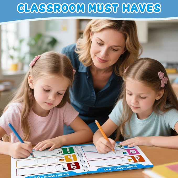 Preschool Dry Erase Learning Workbook for Kids Ages 3-5 – Reusable Tracing Book for Letters A-Z, Shapes & Lines – Use with Dry Erase Markers – Handwriting & Fine Motor Skills Practiceactice