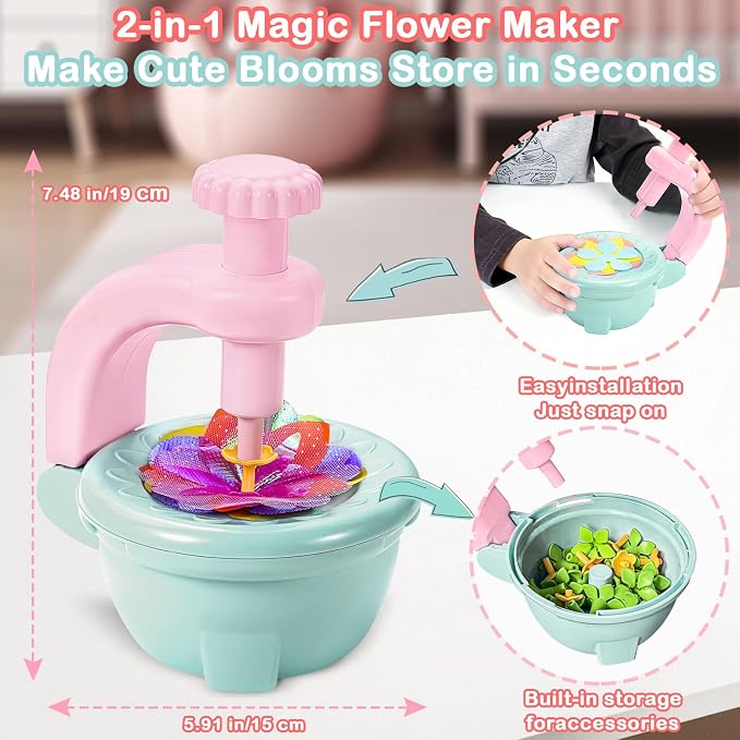 Fabric Flower Bouquets Toys for 3+, Flower Making Kit, DIY Arts and Crafts | DIY arts & crafts activity for preschool toddlers, Screen-free craft gifts for craft-loving girls 3-6+, Home classroom toys