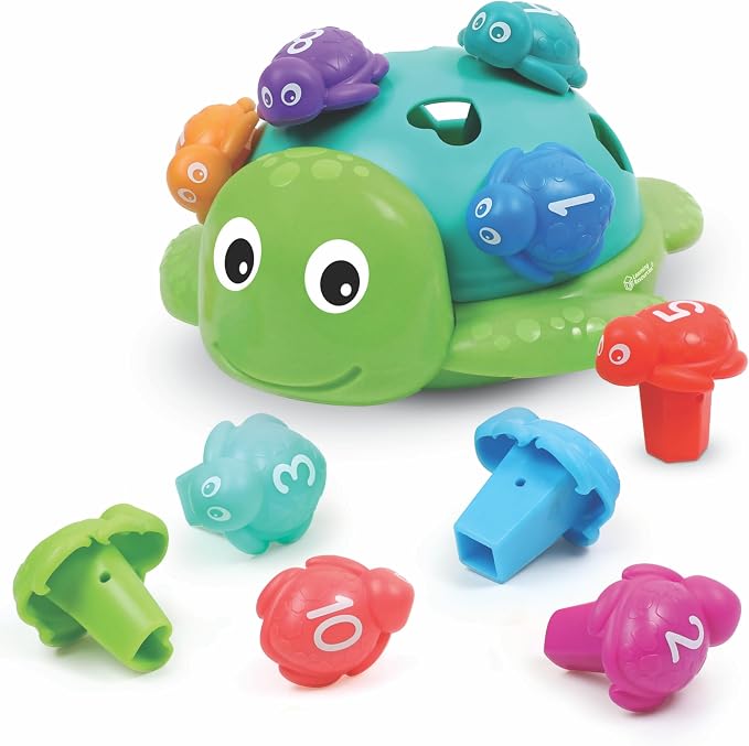 Learning Resources Seymour the Counting Shapes Sea Turtle | Sorting & Stacking Toys, Preschool Toys for Classroom, Counting Games, Fine Motor Skills Game for Toddlers, Ocean Sensory Toy