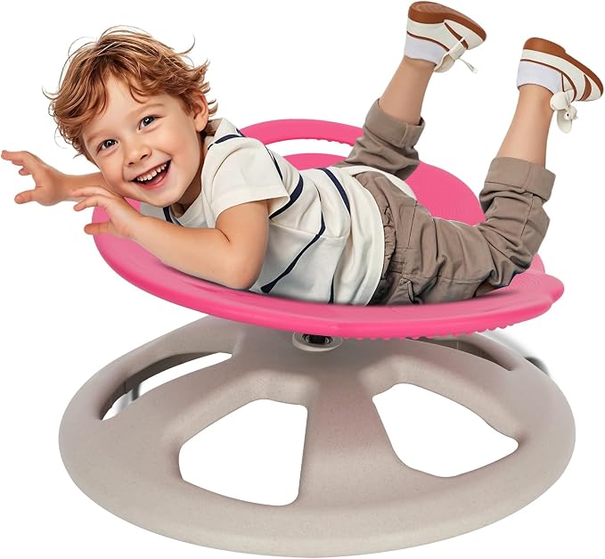 FERUERW Spinning Chair for Autistic Kids with Handle, Sensory Products | Sensory Toy Gifts for Children with ADHD/Autism, 220LBS Weight Capacity, Training Body Coordination, 3+ Years (Red)