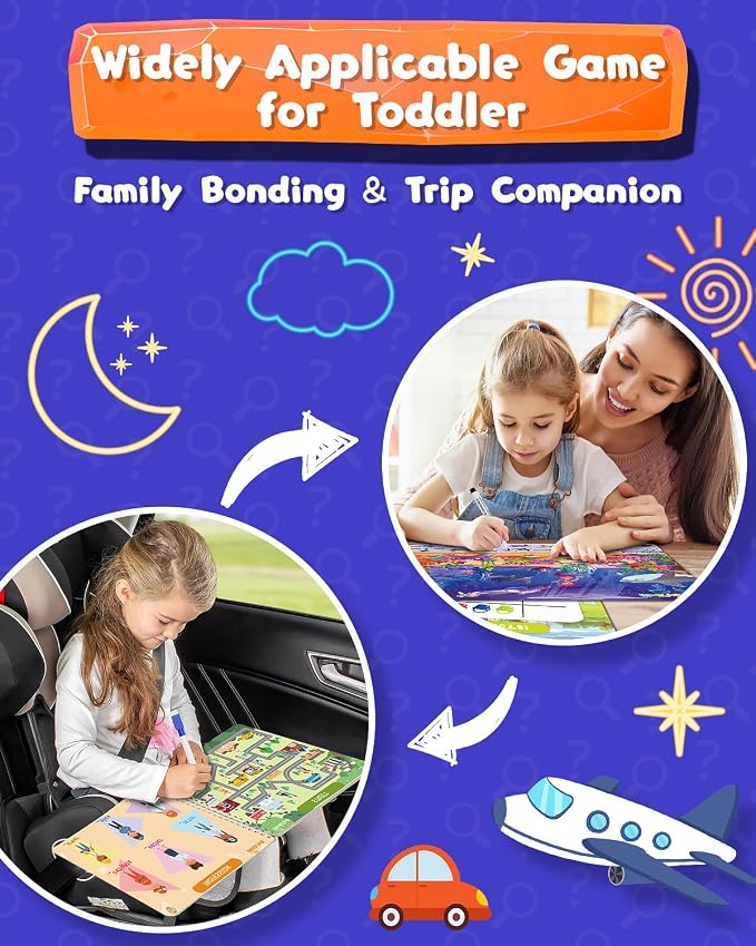 Baobrava Search and Find Book and Handwriting Practice Books Set | More Than 50+ Preschool Learning Activities for Toddler and Kids 3-8, Travel Games for Road Trip Car Airplane