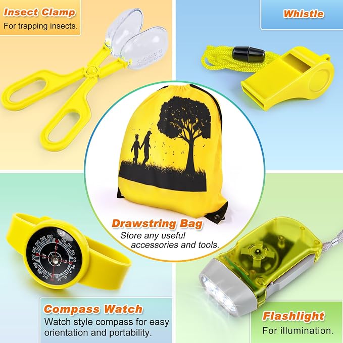 Bug Catcher Kit & Outdoor Explorer Kit for Kids, 10 Pcs Bug Catching Kit | with Toy Cage, Backpack, Flashlight, Outdoor Exploration Toys Gift for Boys Girls 3-12