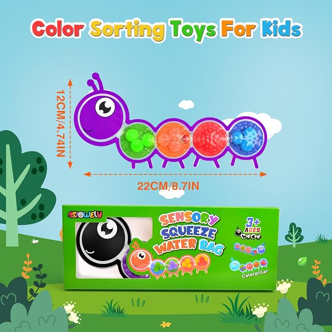Easter Basket Stuffers Gifts for Kids Boys Girls 3Pcs Color Sorting Sensory Toys for Kids with Autism Toddler Toys for Airplane Travel Road Trip Preschool Montessori Toys Fine Motor Skills A
