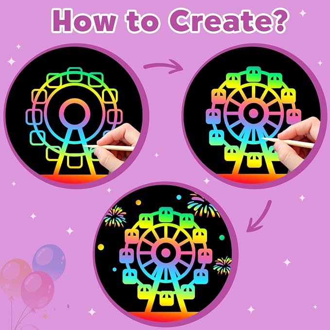ZMLM Scratch Paper Art-Crafts Gift: 2 Pack Rainbow Notebooks Supplies Toys | Art Crafts for 3 4 5 6 7 8 9 10 11 12 Years Old Girls and Boys Kids Birthday Christmas Party Travel Games Activities