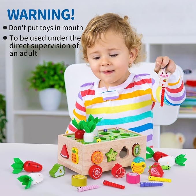 Toddlers Montessori Wooden Educational Toys for Boys Girls Age 1-3 Year Old | Shape Sorting Toys 1st One First Birthday Girl Gifts for Baby Kids 1 2 3, Wood Preschool Learning Fine Motor Skills Game