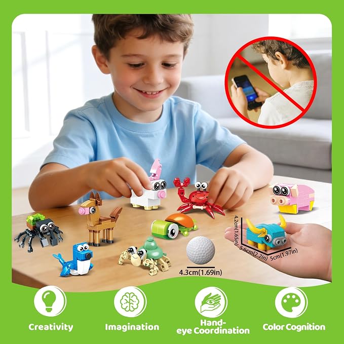 Mini Building Blocks Set Party Favors for Kids 4-8, 36PCS | Small Animal Building Kit, Treasure Box Prizes, Pinata Stuffers for Kids, Prize Kids Classroom, Goodie Bag Stuffers
