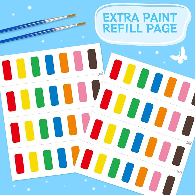 SOCOLER Paint with Water Coloring Books for Toddlers, Dinosaurs Theme Mess Free Watercolor Painting Papers for Kids Water Color Paint Kit Art Craft Birthday Gift for Ages 1-3, 4-8