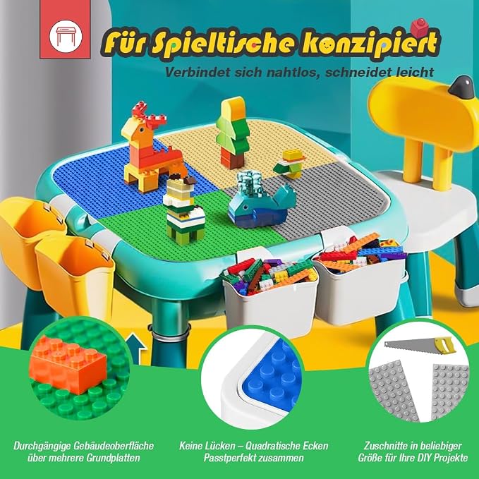 HUIZDQ 8 Pack Classic Building Baseplates, Multicolor | 10" x 10" Base Plates for Building Bricks, Compatible with Major Brands-Baseplates