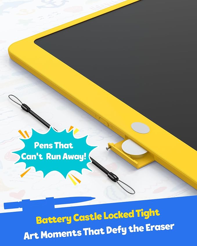 LCD Writing Tablet for Adults, Large Doodle Board, 16 Inch Colorful Drawing Tablet Writing Pad, Toddler Toys for 3 4 5 6 7 8 9 Year Old Girls Boys Teen, Birthday Gifts for Kids (Yellow)