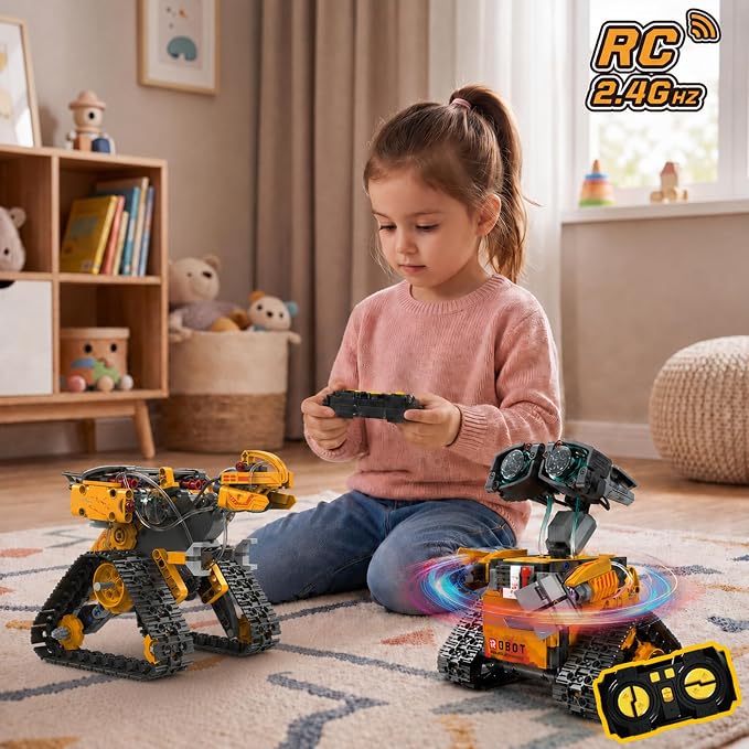 5in1 STEM Robot Building Kit, Remote & App Control, 600+ Pieces, Creative Coding Toy Gift for Kids Boys Girls Age 6-13