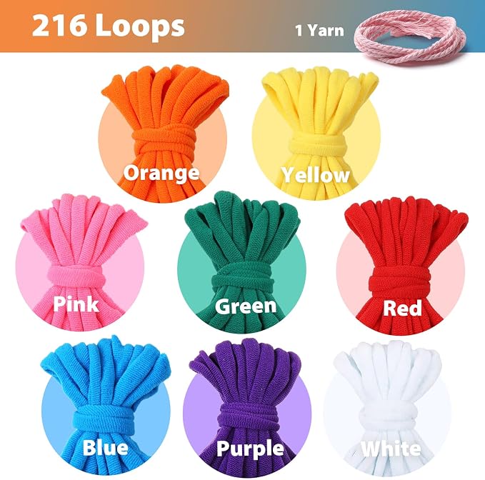 DDAI Weaving Loom Kit for Kids, DIY Potholder Craft Kit Ages 6+ | Compact 7-Inch Loom; Bright Color Loops; Easy Weaving Patterns; Hands-On Skill Building; Screen-Free Craft Fun.