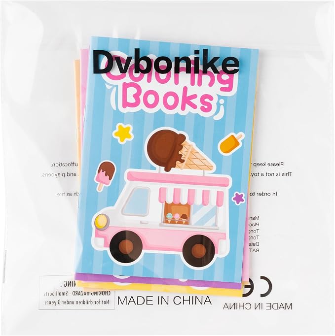 Dvbonike 24Pcs Ice Cream Truck Coloring Books - Summer Ice Cream Cone DIY Color-in Pages Booklet Bulk Drawing Frozen Dessert Holiday Party Favor Supplies for School Classroom Rewards Artwork Gift