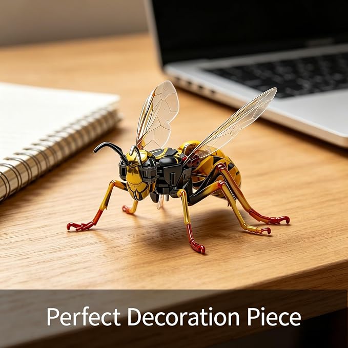 3D Acrylic Insect Puzzle DIY Bug Model Kit Animal STEM Gift | Building Kits Crafts Figurine Sculpture Nature Decoration Educational Display Toys for Kids Teens and Adults (Wasp)