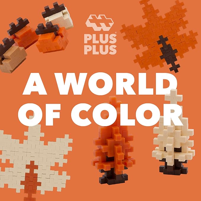 PLUS PLUS 240 Piece Pumpkin Spice Mix - Mini Waffle Blocks, STEM Toys | Sensory Bin Filler, Classroom Must Haves, Gifts for Boys & Girls, Autistic Toys, Halloween Toys for Kids
