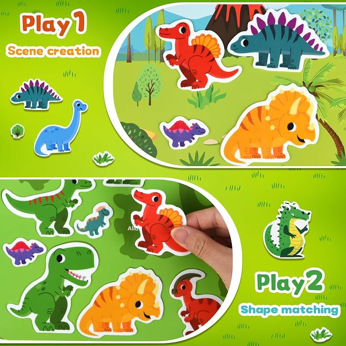 ASTARON 3 Pack Reusable Sticker Books for Toddlers,Educational Sensory Toy | Reusable Sticker,Waterproof Jelly Stickers, Portable Travel Toys,Educational Sensory Learning Toy,Gift for Boy Girl