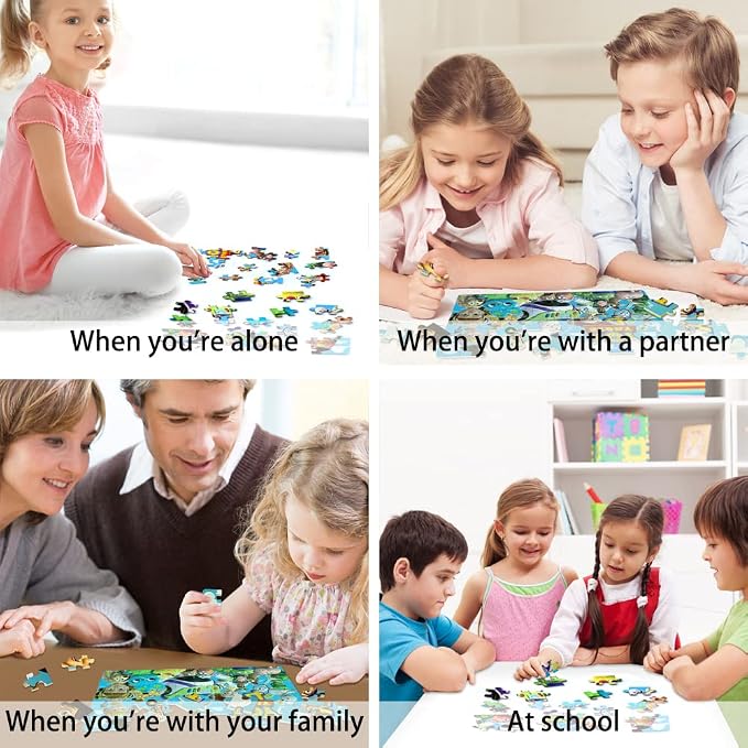 NEILDEN Jigsaw Puzzles 60 Pieces Puzzles for Kids Ages 4-8 Learning Educational Toy Puzzles for Children Girls and Boys Packed in Tin Box (CS-WJ-Z)
