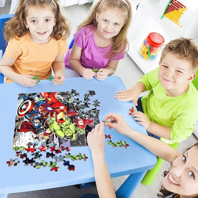 LELEMON Puzzles for Kids Ages 4-6,100 Piece Puzzles for Kids in Metal Box | Educational Childrens Kids Puzzles Jigsaw Puzzles for Kids Ages 6-8,100 Piece Puzzle Games Puzzle Toys for Girls and Boys