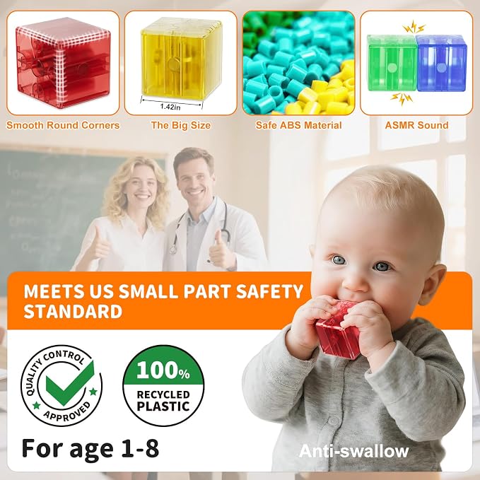 Magnetic Blocks 40PCS 1.34" Transparent Large Magnetic Building Cubes | Magnetic Blocks for Kids Ages 1-3 ,Montessori Toys for 1 Year Old, Toddler Toys,Sensory Toys for Toddlers 1-3,Magnet Cubes