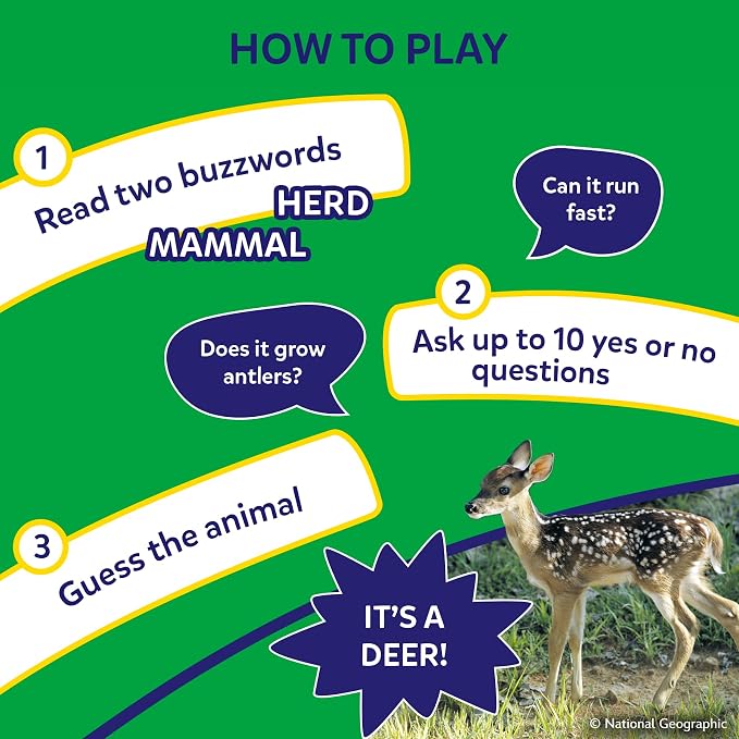 Skillmatics Guess in 10 Game – National Geographic Animals, Gift for Kids | Educational Cards, Family Trivia Game, Travel Toy & STEM Board Game, Screen-Free Fun, Boys & Girls Ages 6, 7, 8, 9 and Up
