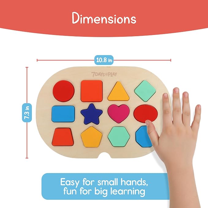 Shape Puzzle for Kids, Sensory Bin Insert for Sensory Tables, Silicone Geometric Shapes, Wooden Fine Motor Learning Toy