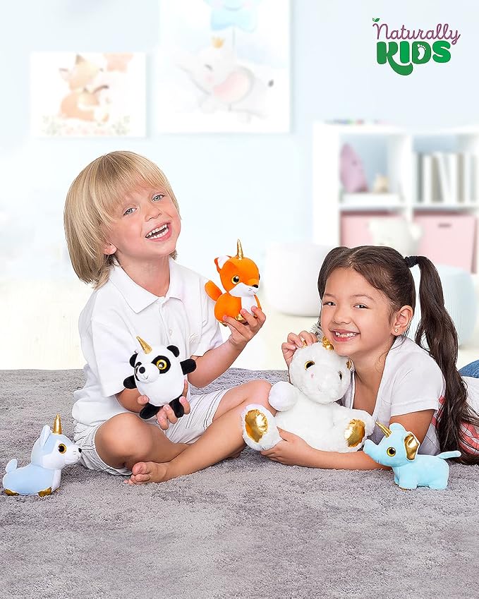 Naturally KIDS Toddler Unicorn Backpack w Plush Unicorn Toys for Kids 2-5 | Unicorn Gifts for Kids 2-6 Gift-Ready Box, Birthday Gifts for 2 3 4 5 6 Year Old Girls, Boys