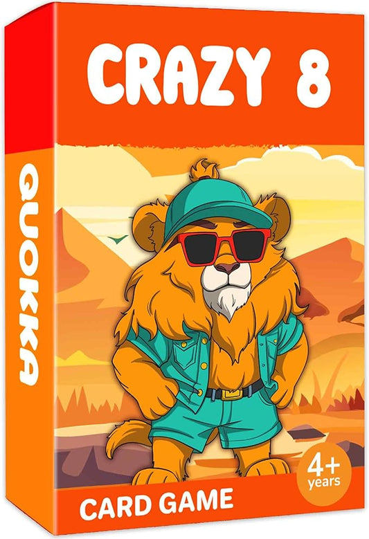 QUOKKA Crazy 8 Card Games for Kids Ages 4–8 – Fun Family Game with Cute Animals, Perfect for Travel, Playdates, Family Time – Educational & Engaging Playing Cards for Kids, Easy to Learn, Fast to Play