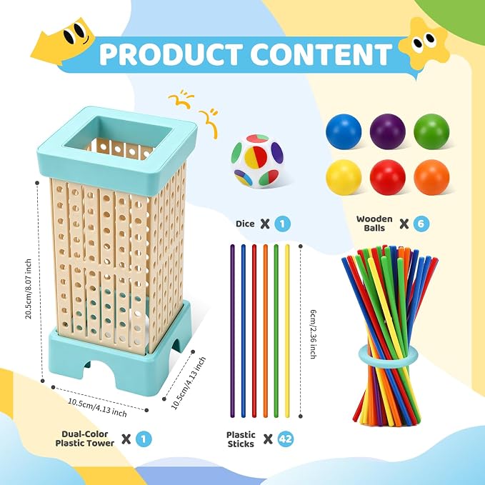 Montessori Board Game for Kids 4-8, Educational Math Family Games | Upgraded Plastic Detachable Design, Multiplayer Family Board Game, Montessori Educational Math Toy, Birthday & Christmas Gift