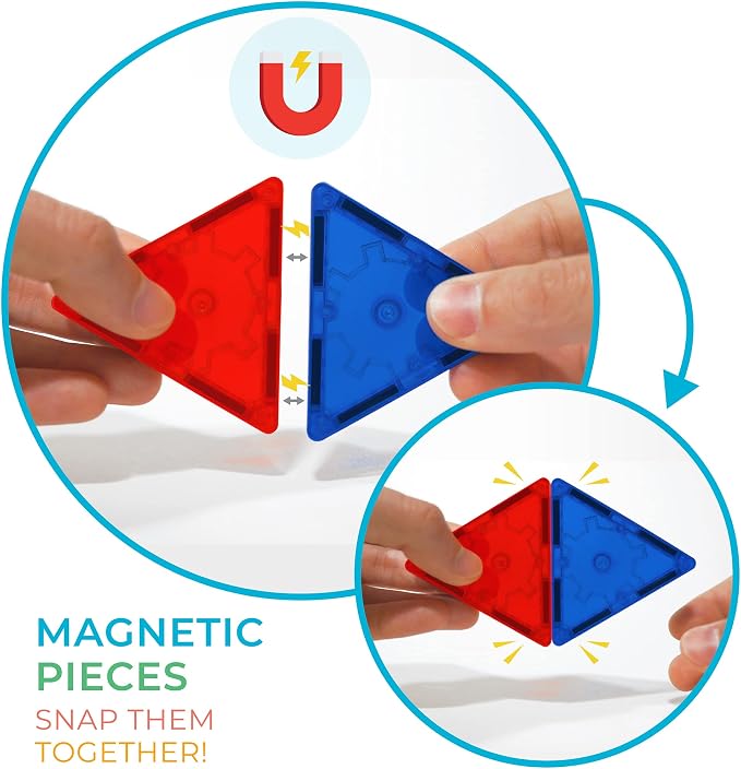 Tytan Tiles 220-Piece Supersized Magnetic Tiles Building Set, 1000s of Creations, Large 3D Castles, Massive Vehicles, & Rocket Ships, Kids’ STEM Toy, Architecture, Innovative Play, Ages 3 and Up